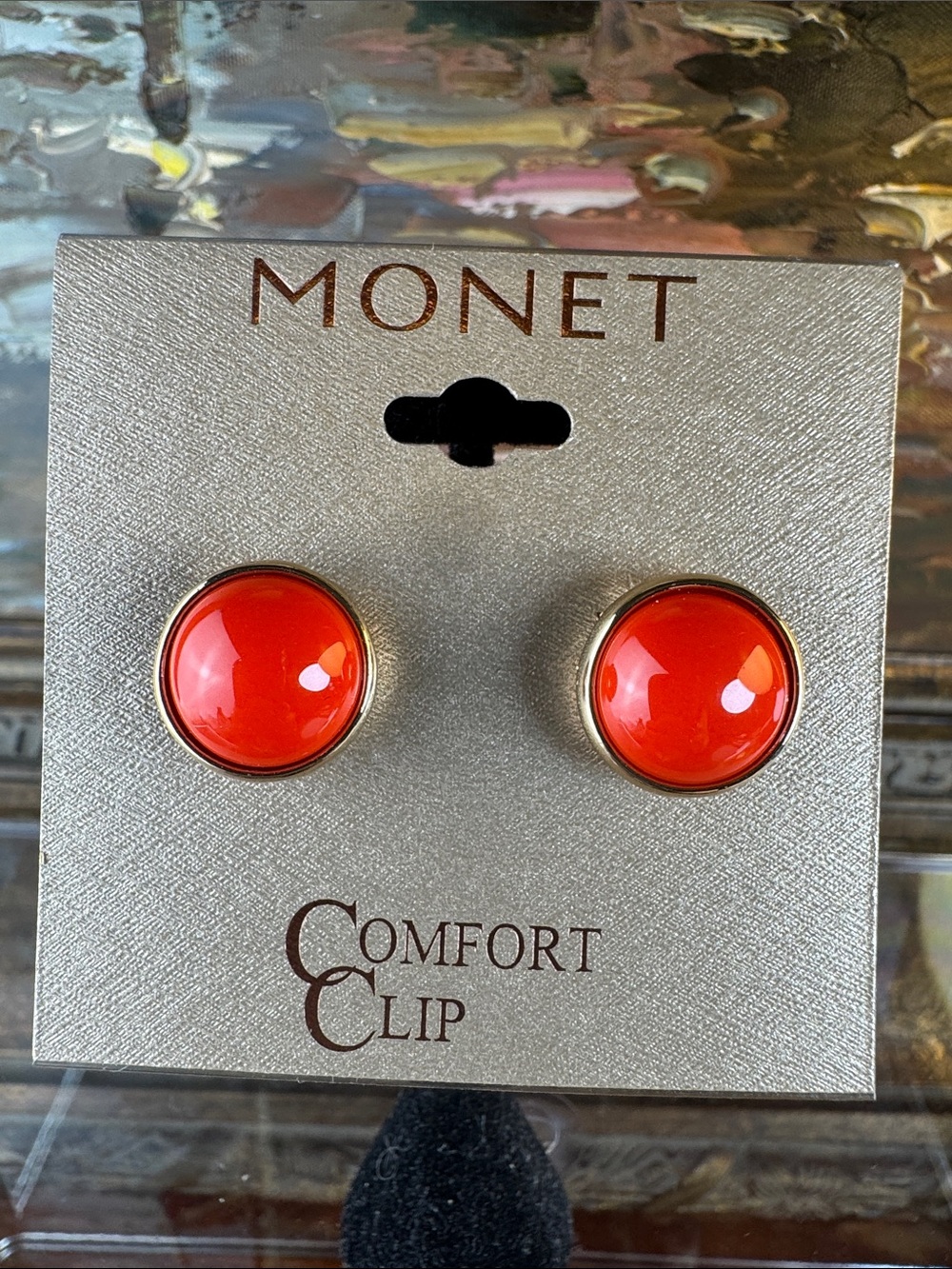 0490-Monet Gold-Tone Clip-On Earrings - Shiny Gold Finish